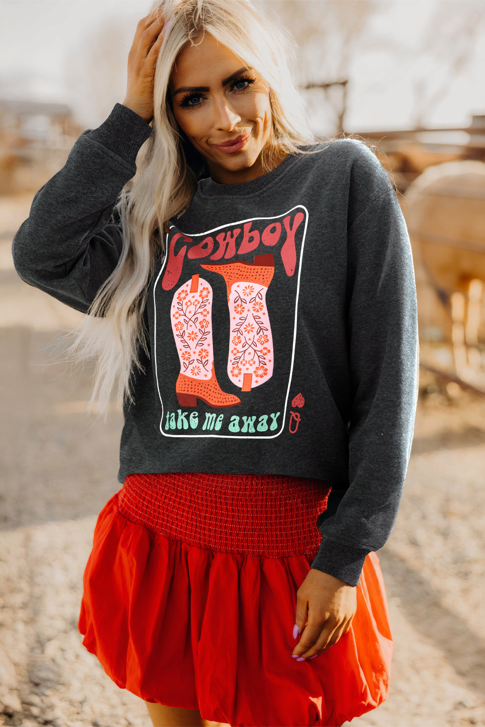 Cowboy Queen Card Graphic Sweatshirt