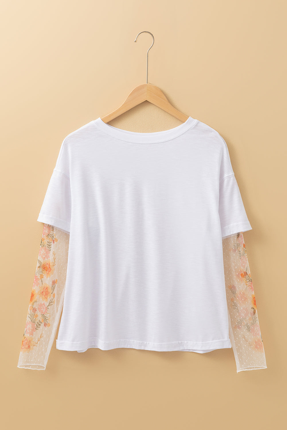 Two Piece Floral Long Sleeve Patchwork Tee