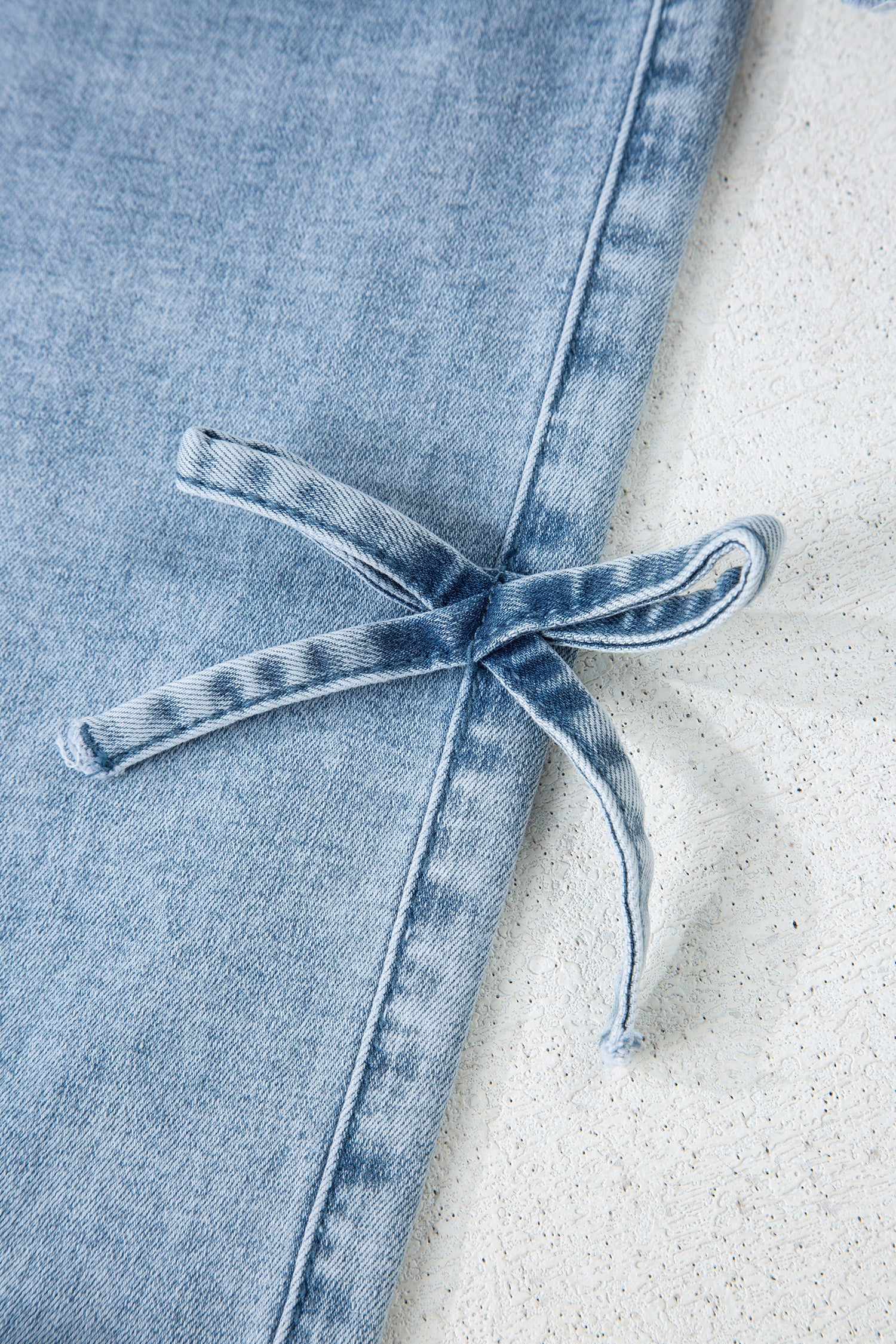Bow Side Detail Straight Leg Jeans