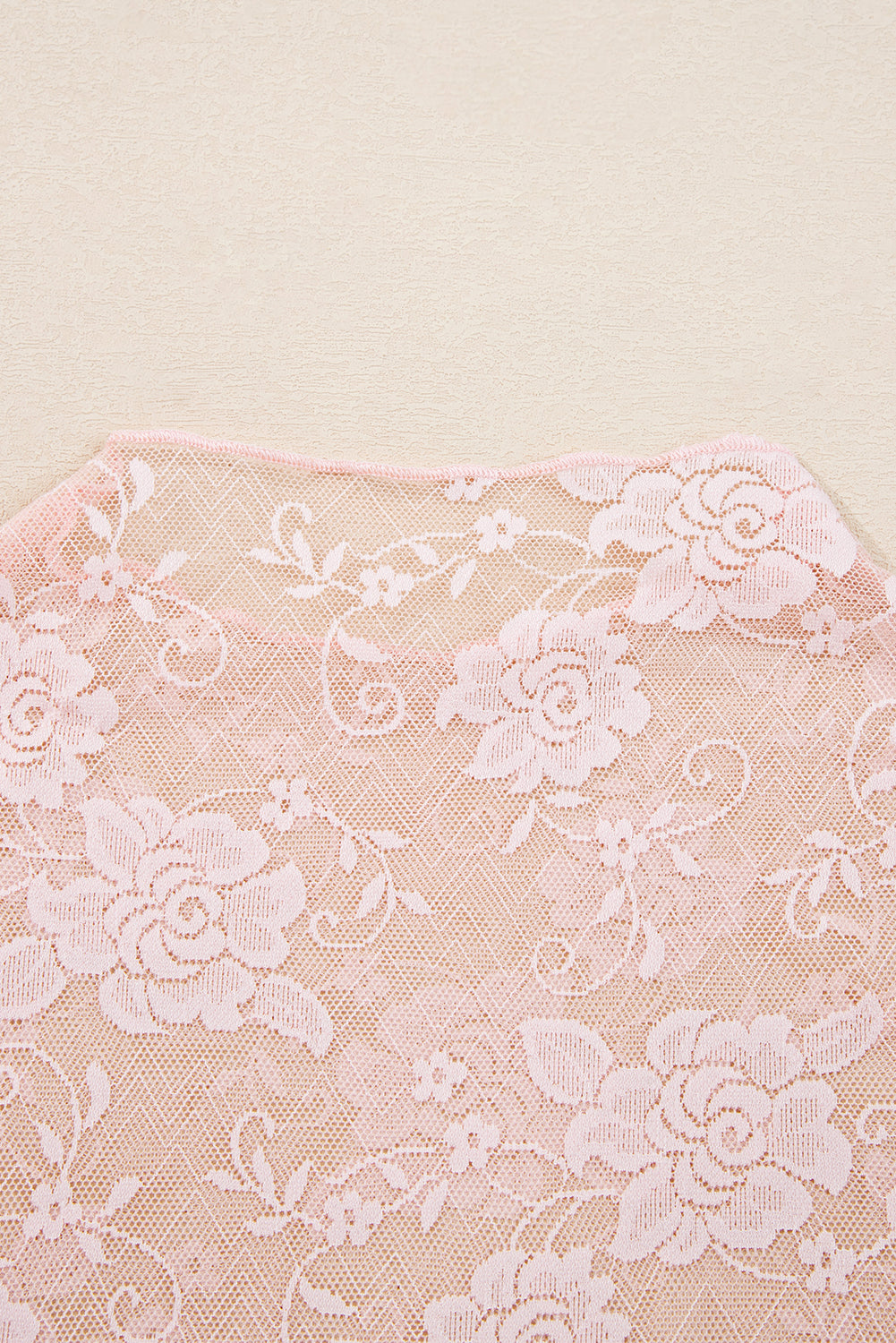 Sheer Floral Lace Mesh Long Sleeve Top
