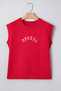 YEEHAW Embroidered Short Sleeve Sweater