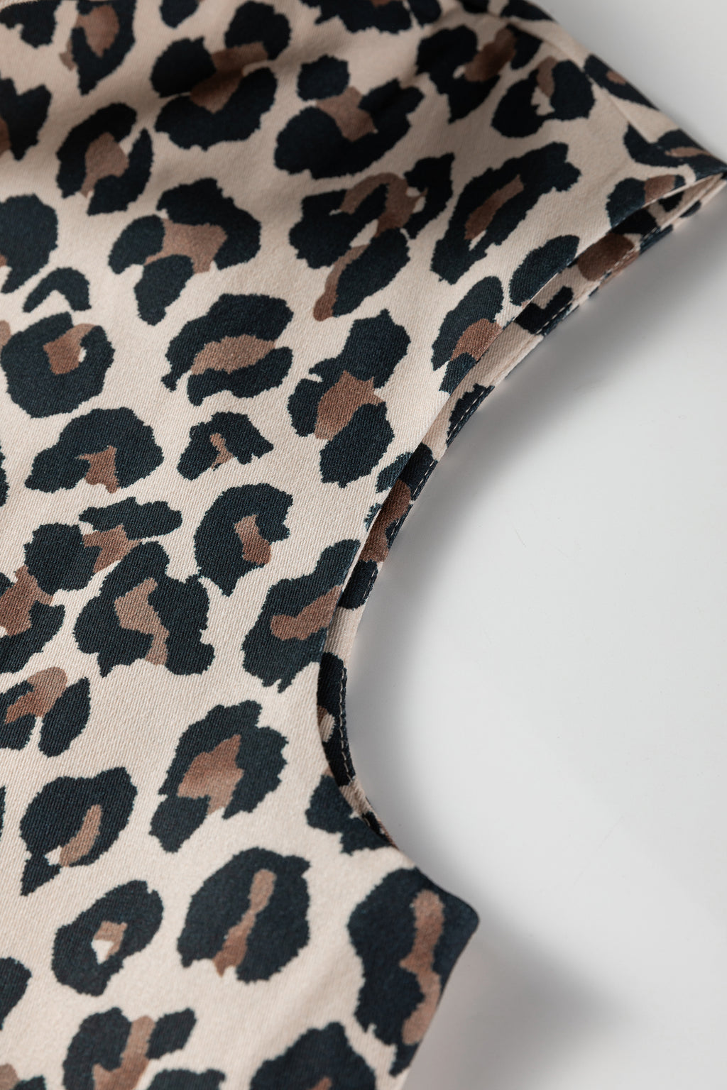 Brown Leopard Print Jacket Vest