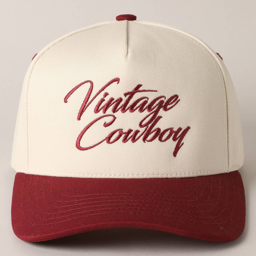 Vintage Cowboy Embroidery Baseball Cap