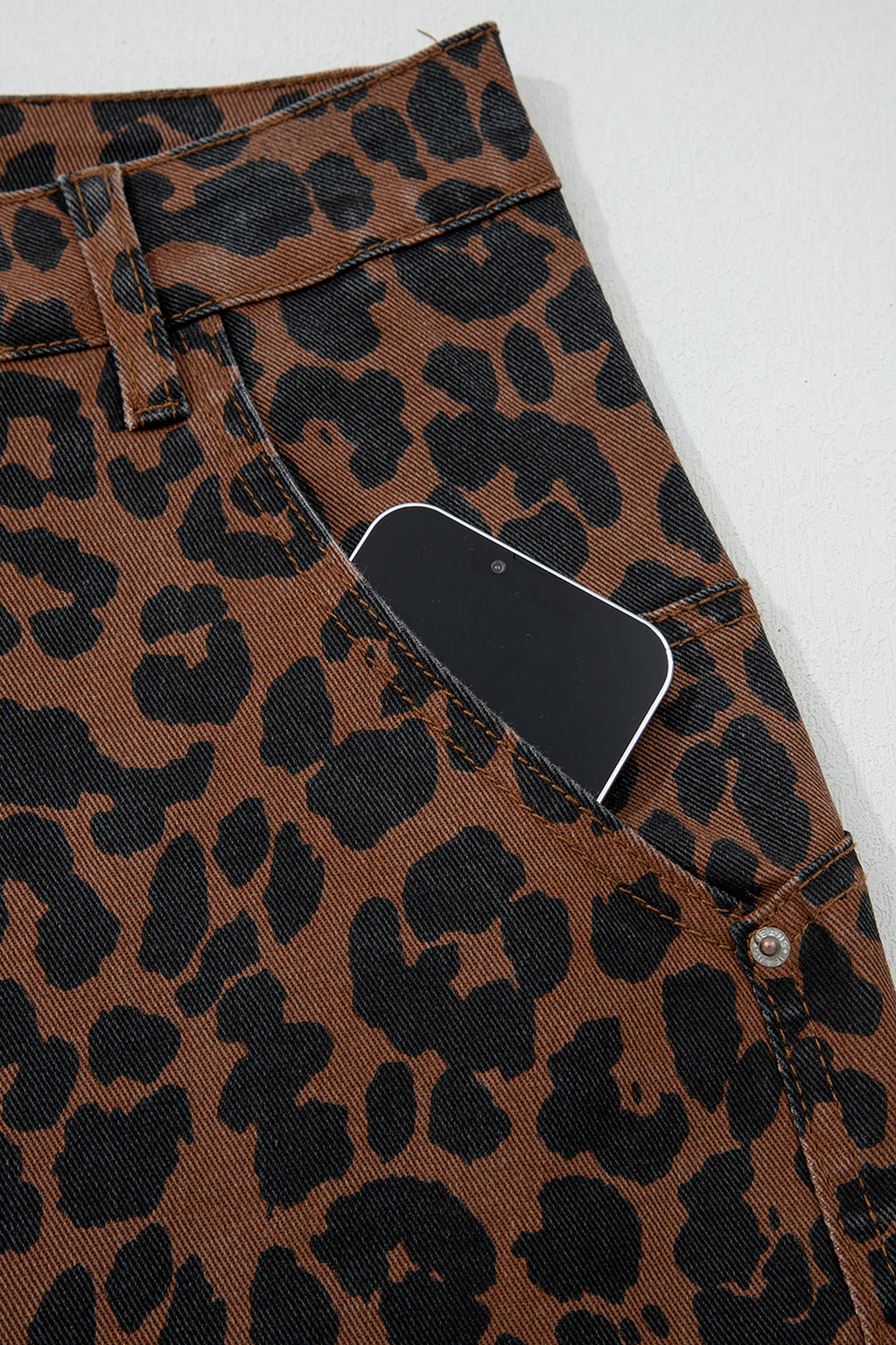 Brown Leopard Print Jeans