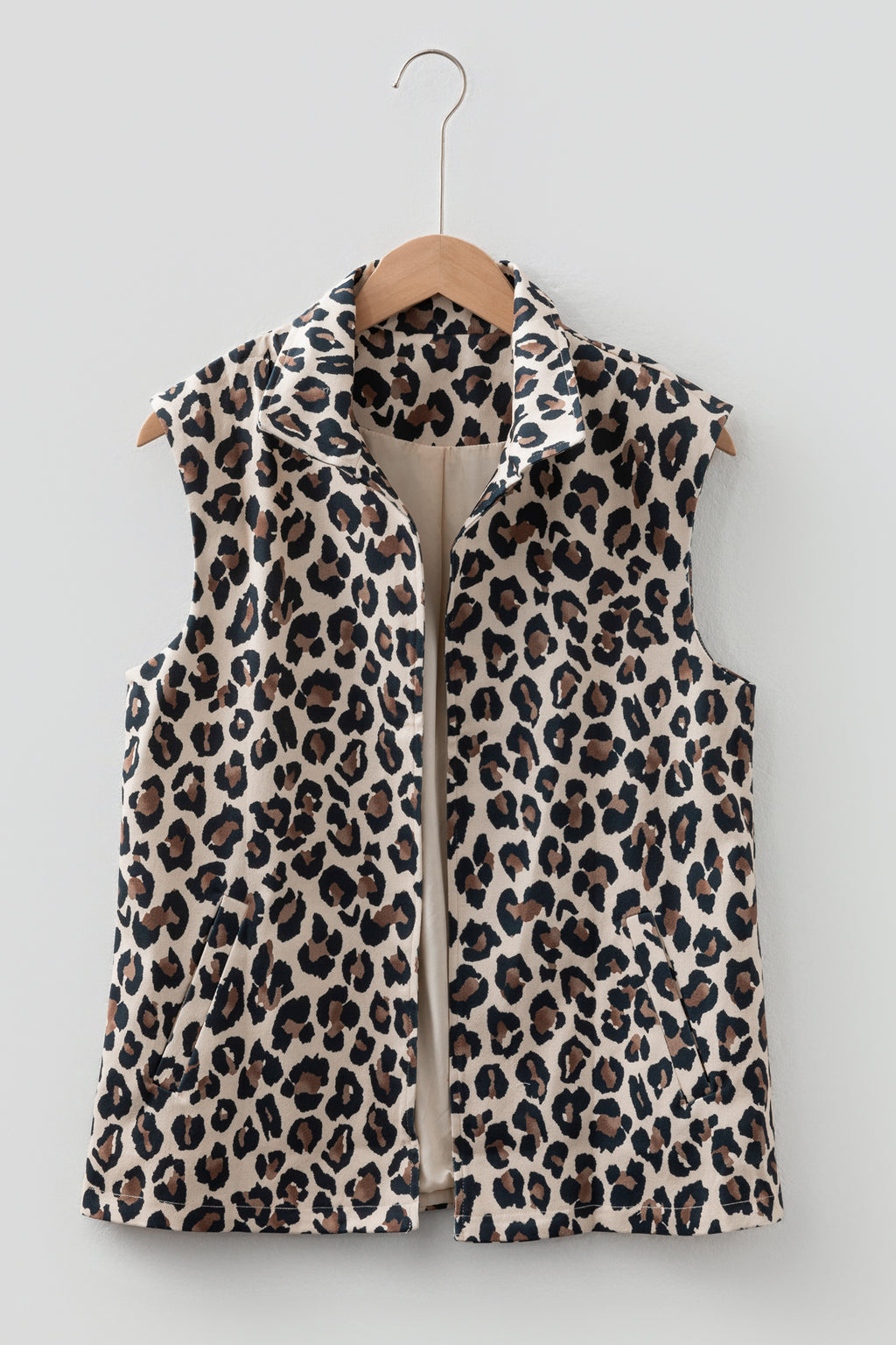 Brown Leopard Print Jacket Vest