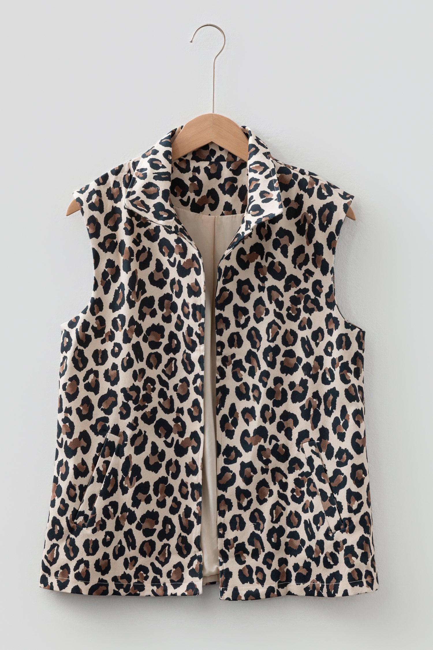 Brown Leopard Print Jacket Vest