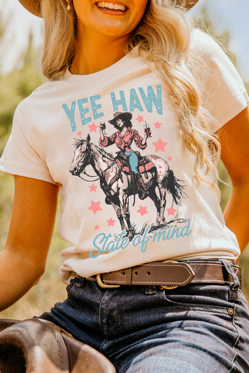 YEE HAW State of mind Graphic Western Fashion Tee