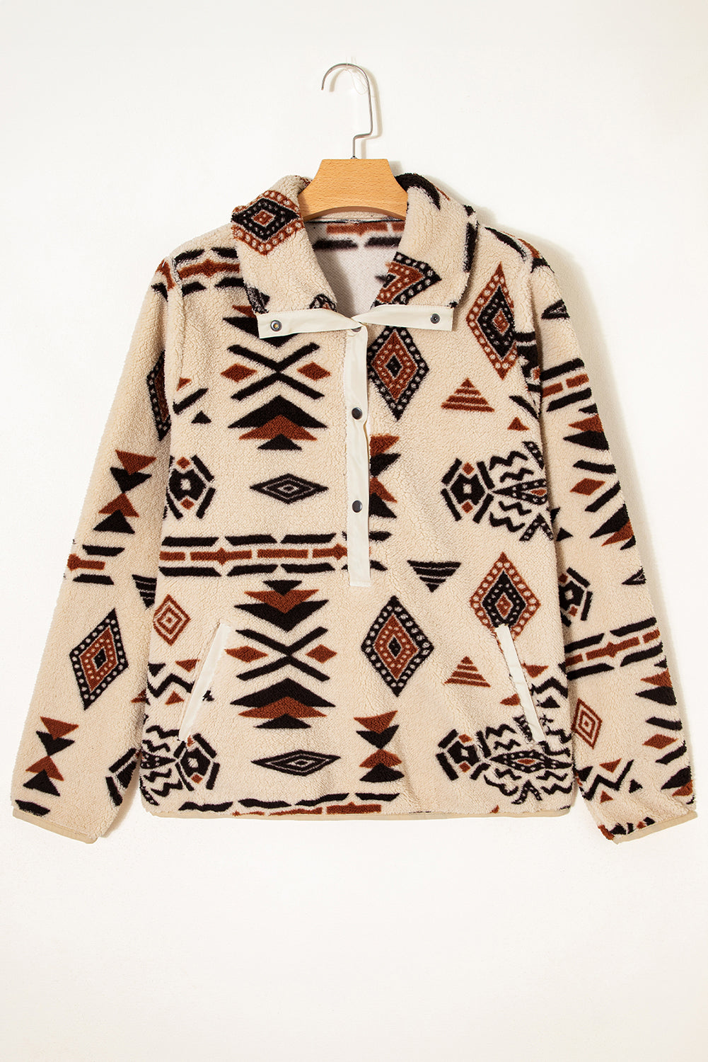 Western Aztec Half Zip Plush Sweatshirt