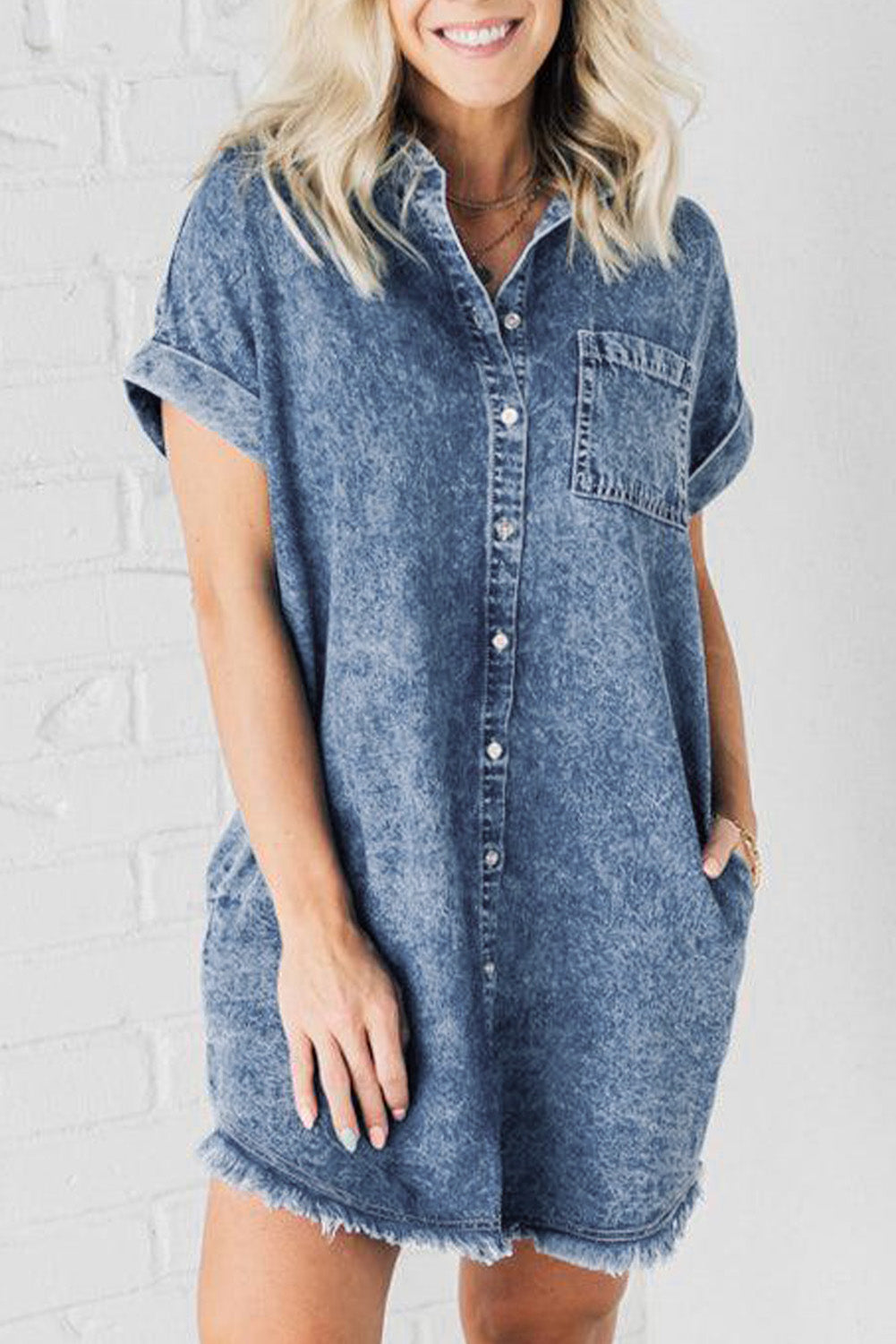 Mineral Wash Denim Dress