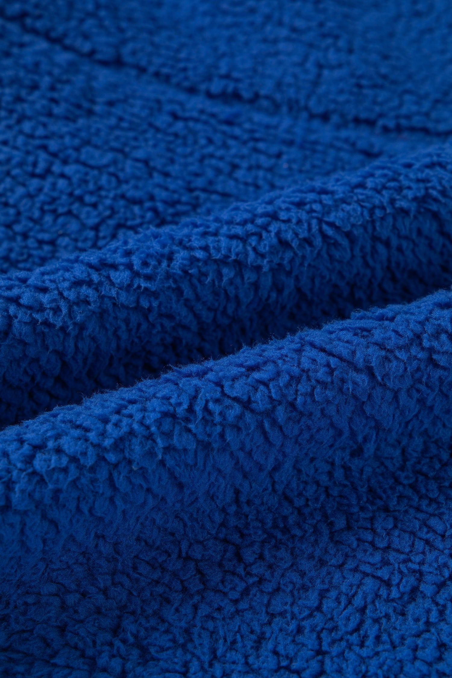 Blue Sherpa Half Zip Pullover Hoodie