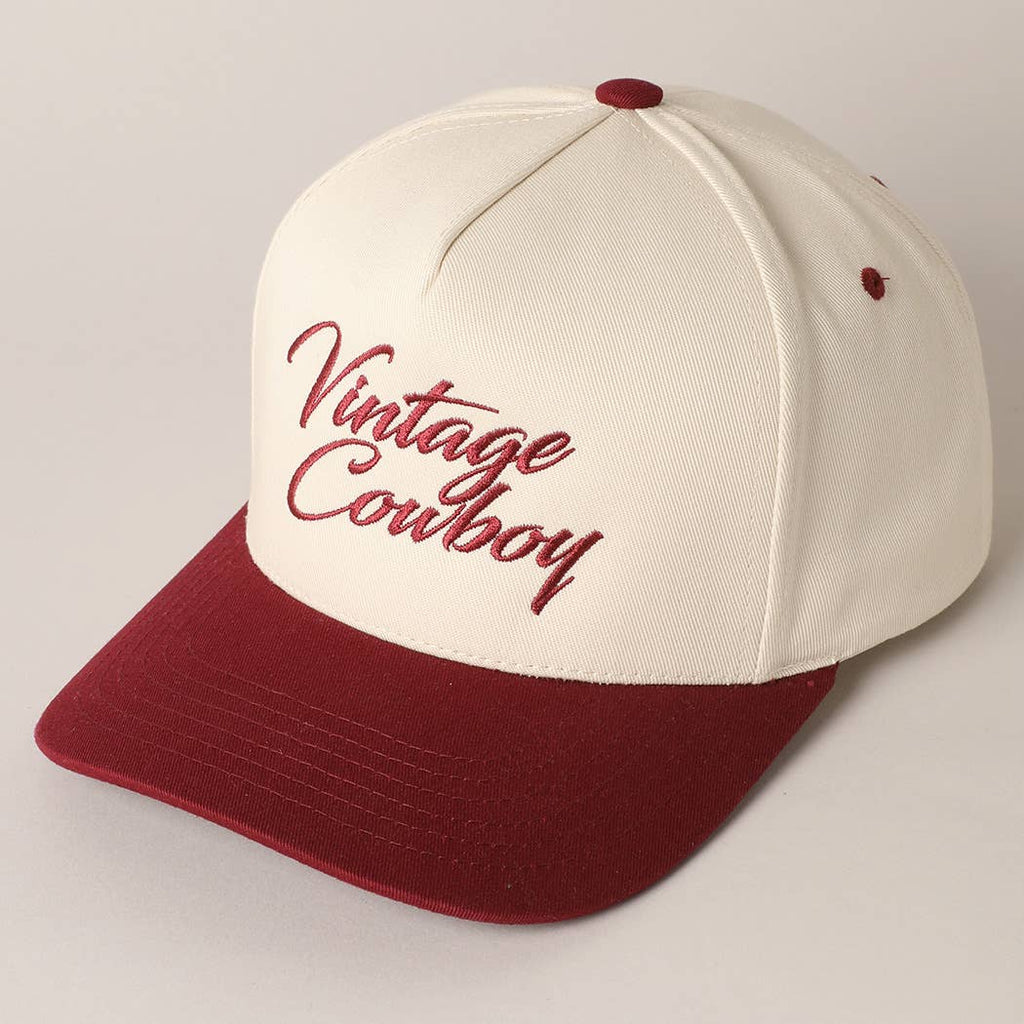 Vintage Cowboy Embroidery Baseball Cap