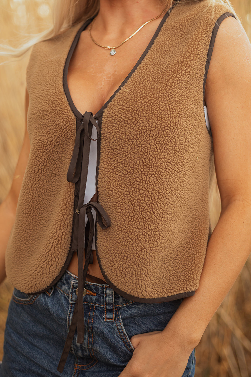 Beige Sherpa Vest