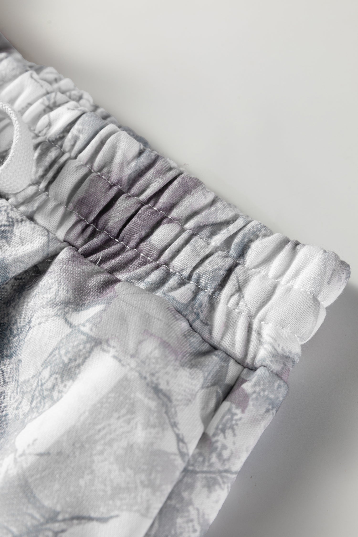 Abstract Woodland Camo Print Pullover Shorts Set