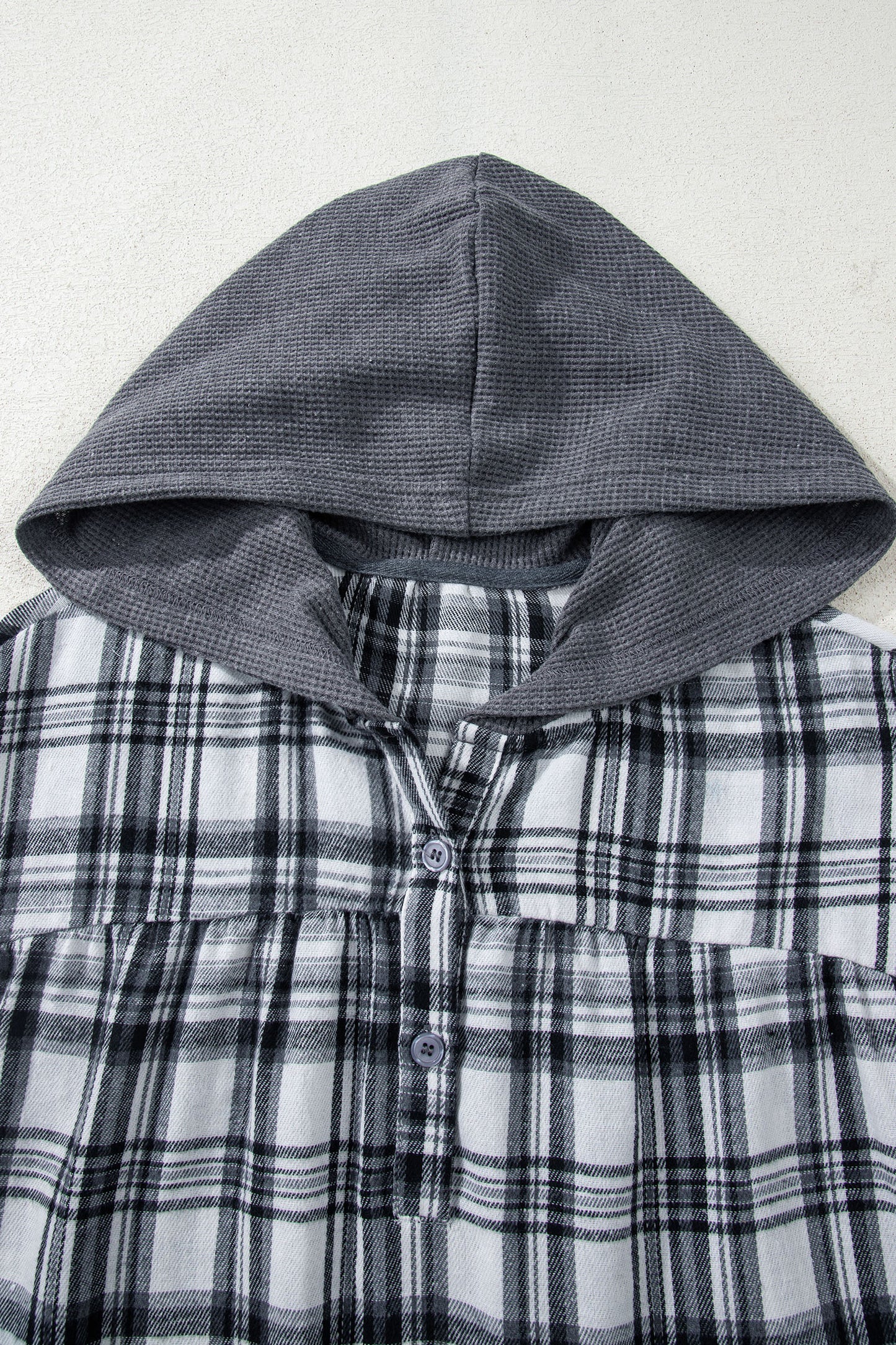 Brown Plaid Long Sleeve Hooded Sweater