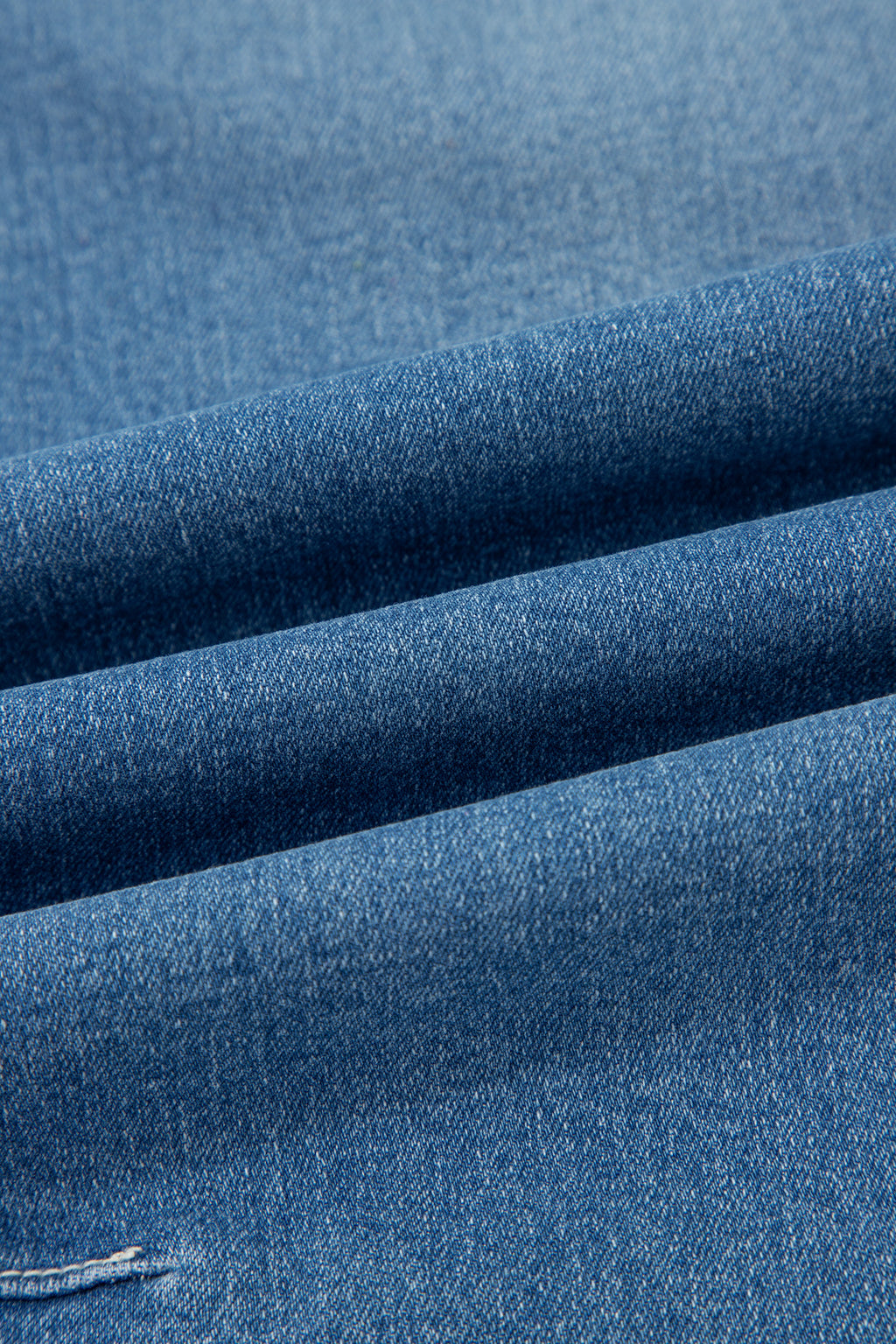 Medium Wash Cuffed Barrel Jeans