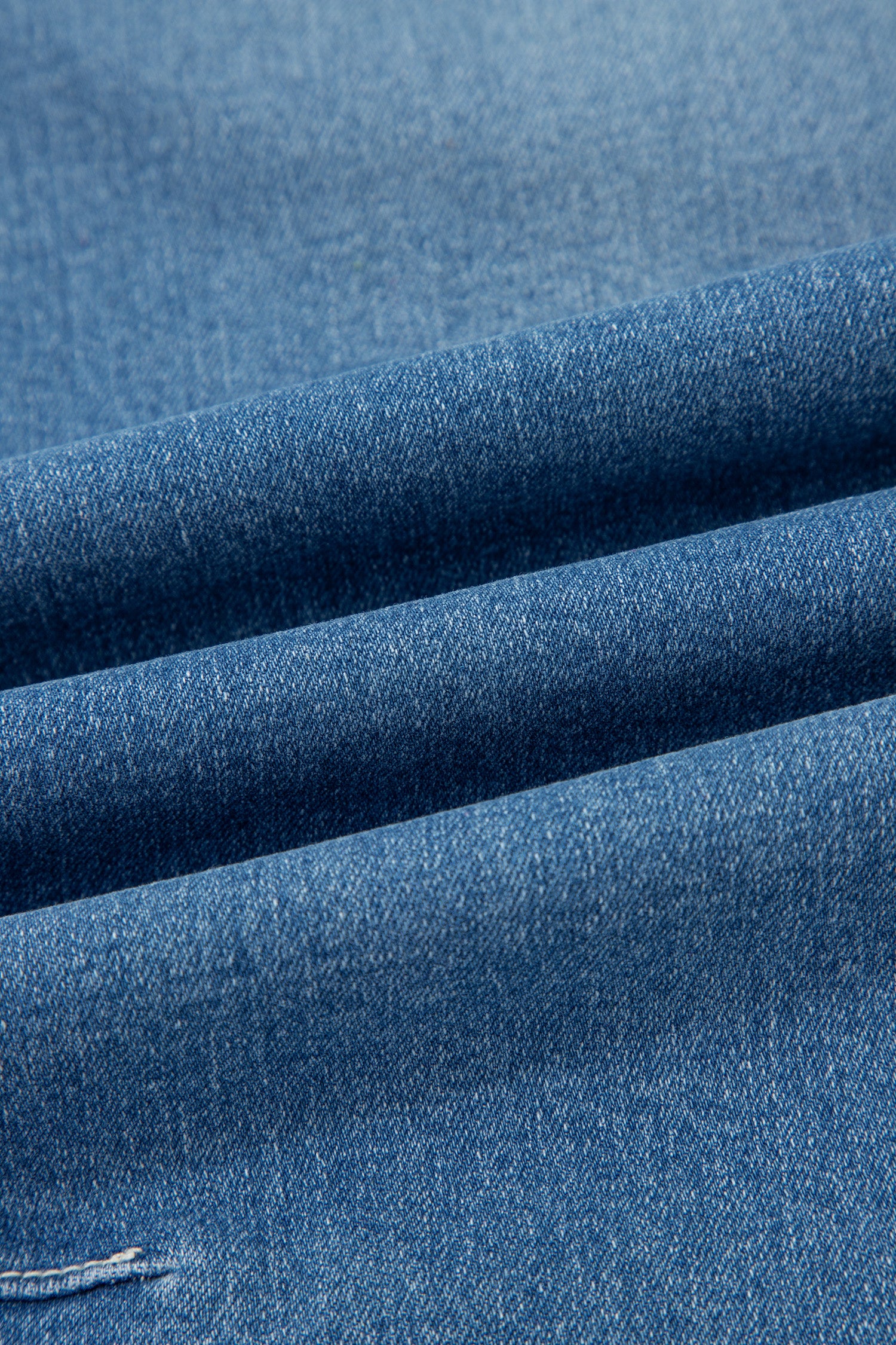 Medium Wash Cuffed Barrel Jeans
