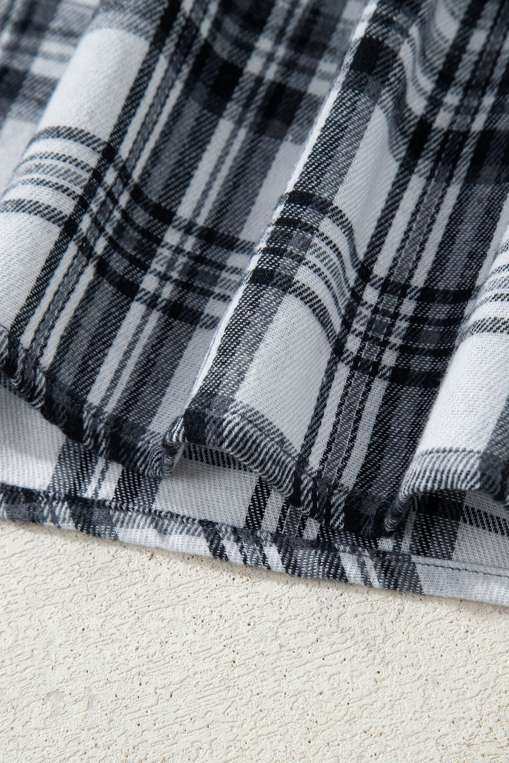 Brown Plaid Long Sleeve Hooded Sweater