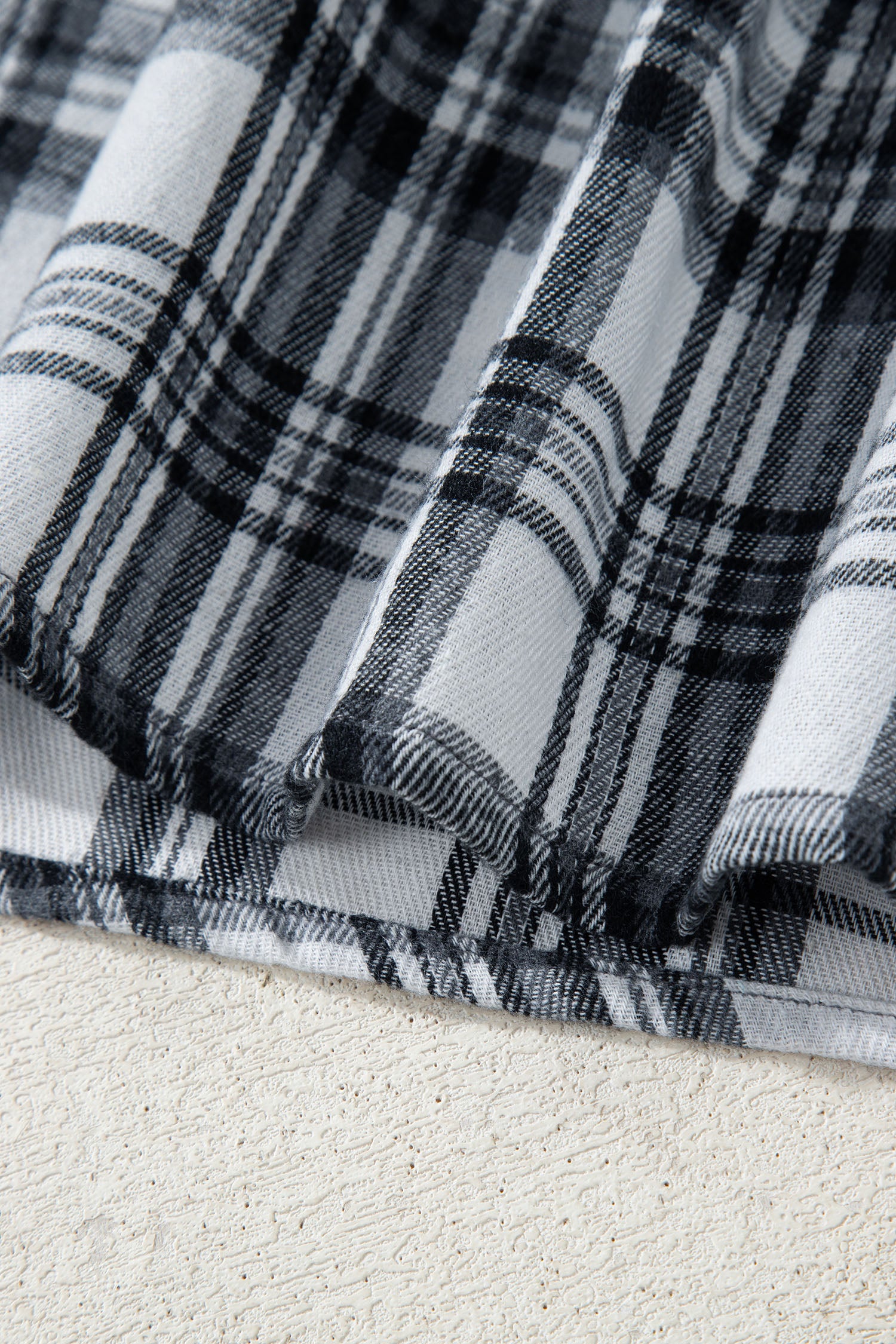 Brown Plaid Long Sleeve Hooded Sweater