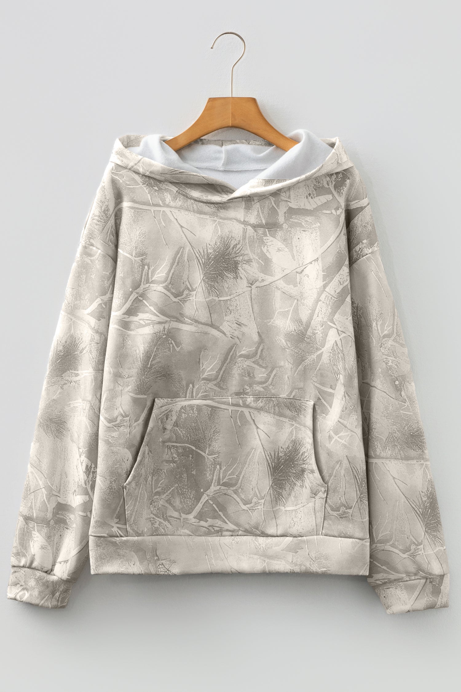 Camouflage Woodland Print Oversized Sporty Hoodie
