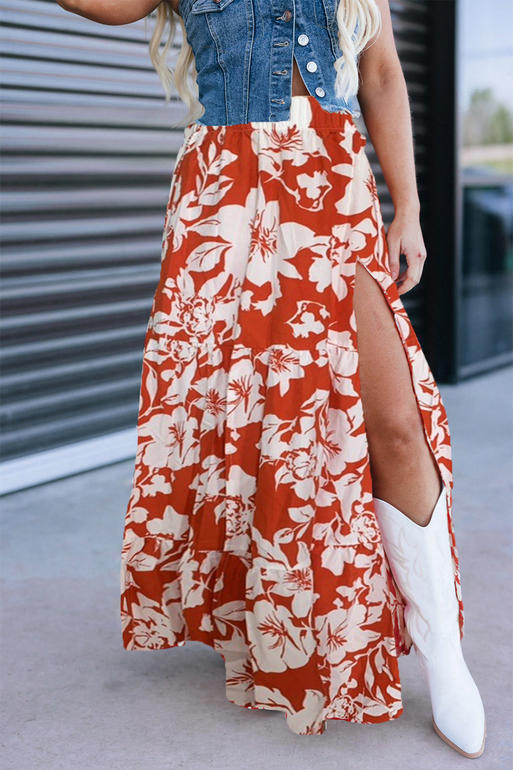 Floral Western Cowgirl Maxi Skirt
