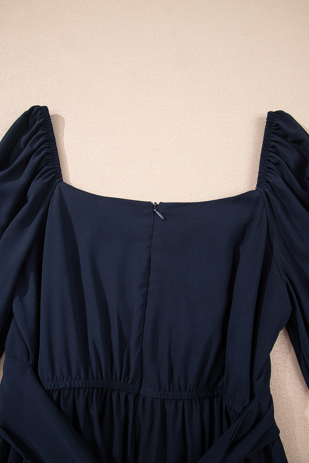 Blue Ruffled High Waist Mini Dress