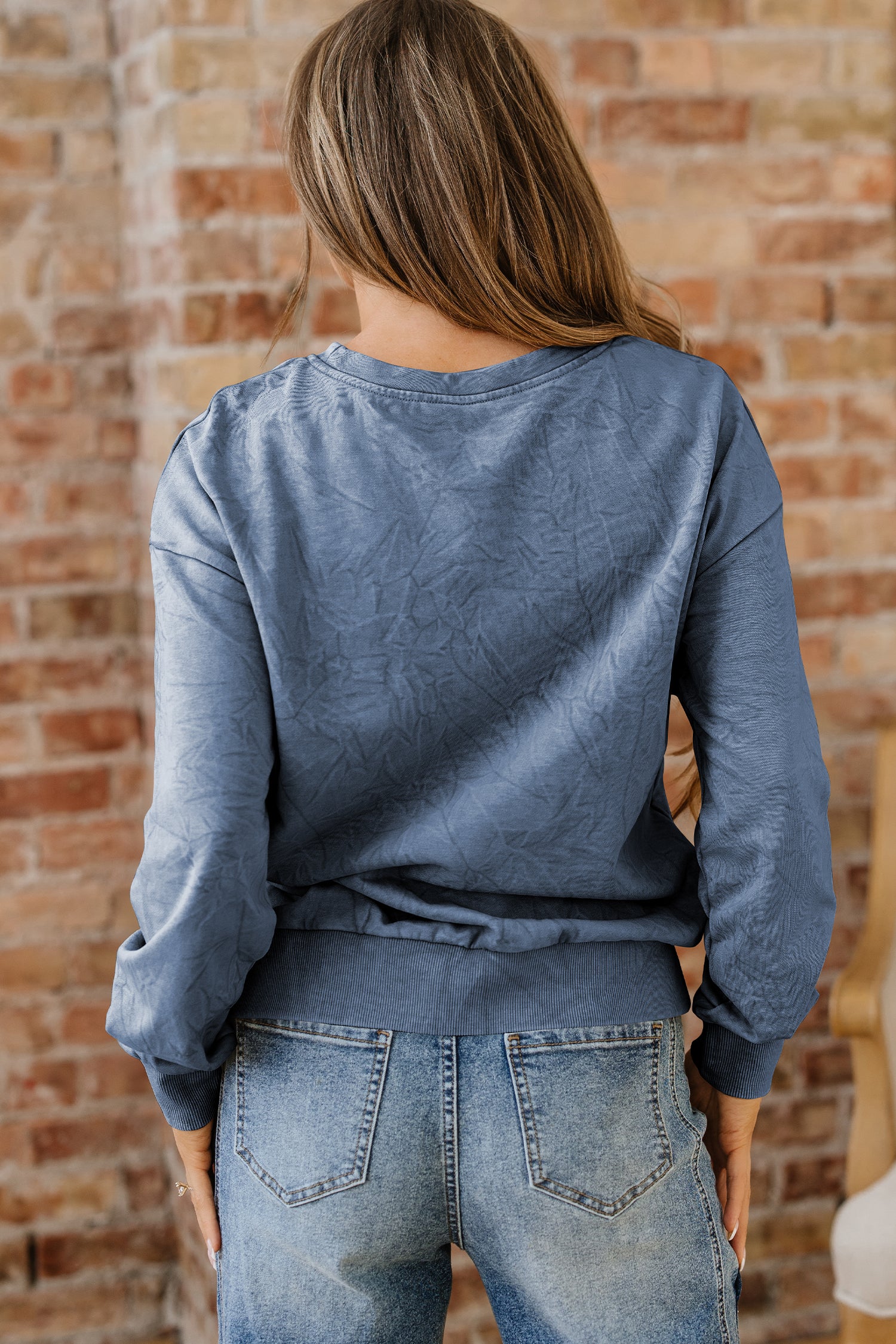 Saved By Grace Embroidered Mineral Wash Sweatshirt