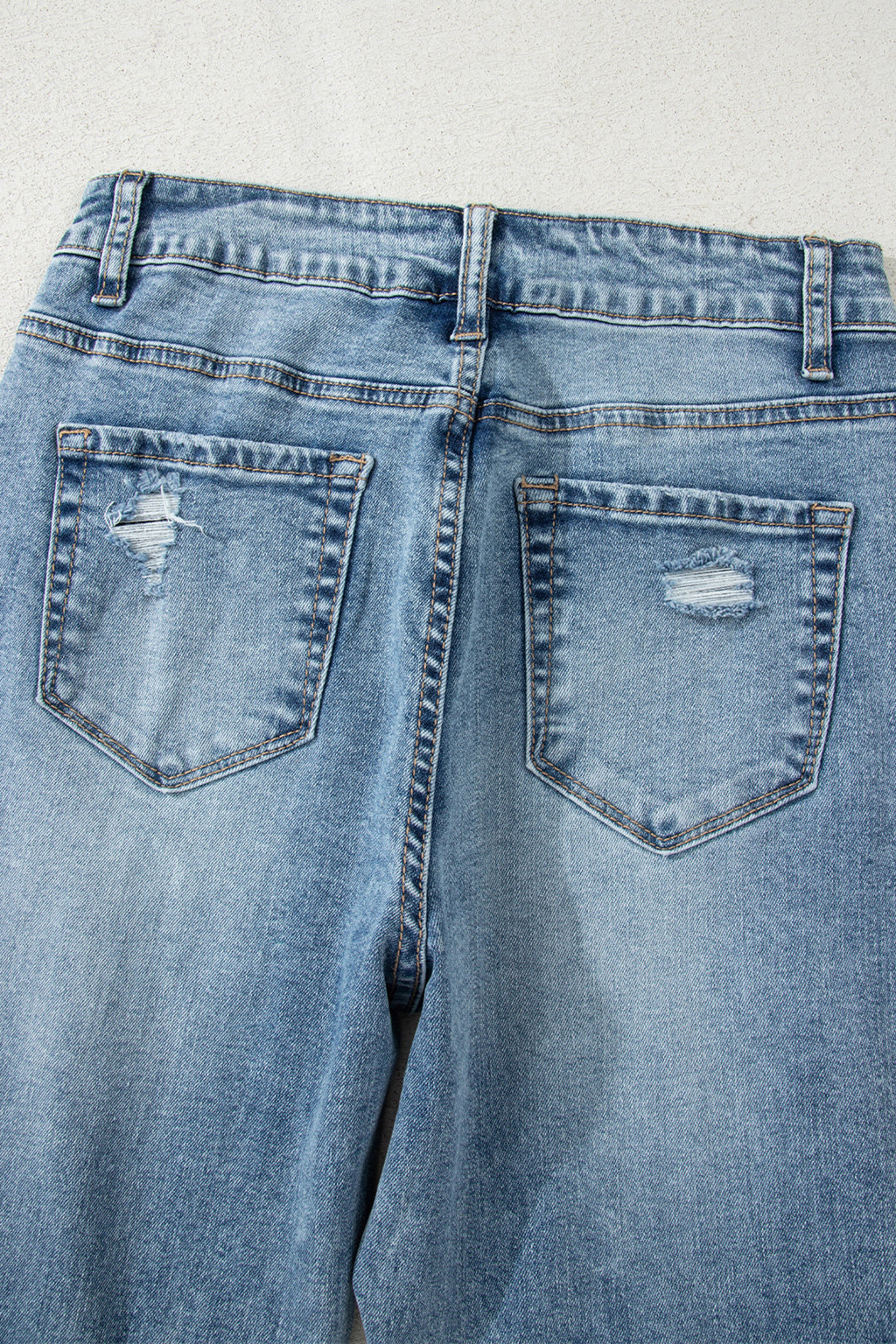 Raw Hem Ripped Flare Jeans