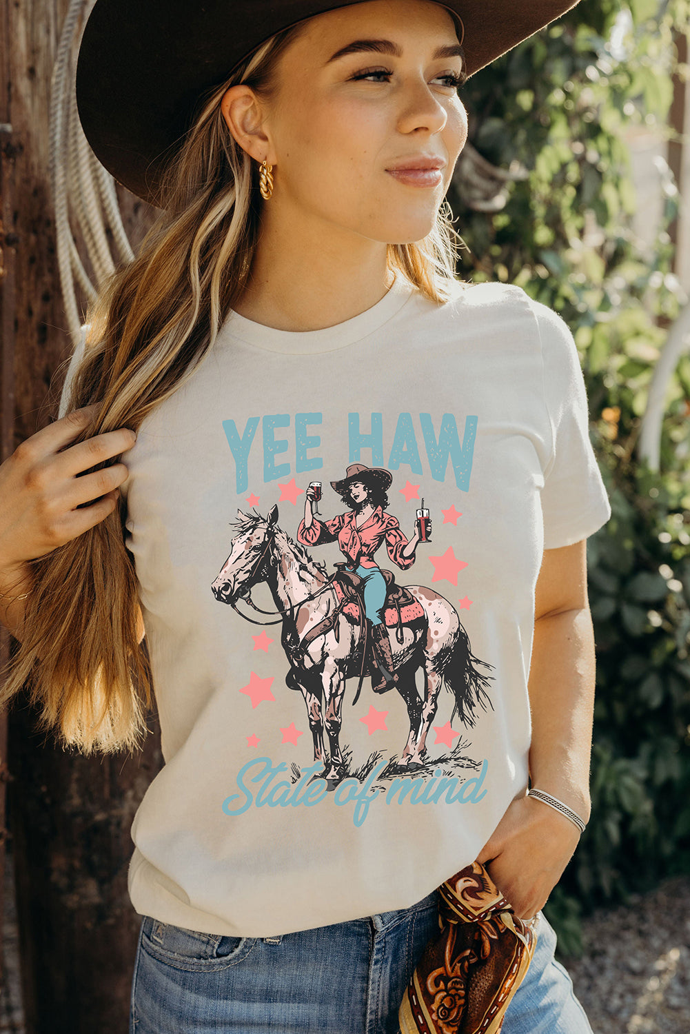 YEE HAW State of mind Graphic Western Fashion Tee