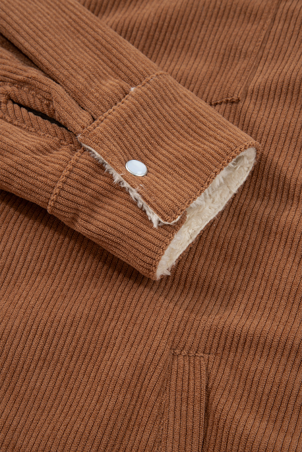 Cinnamon Fleece Lined Corduroy Jacket