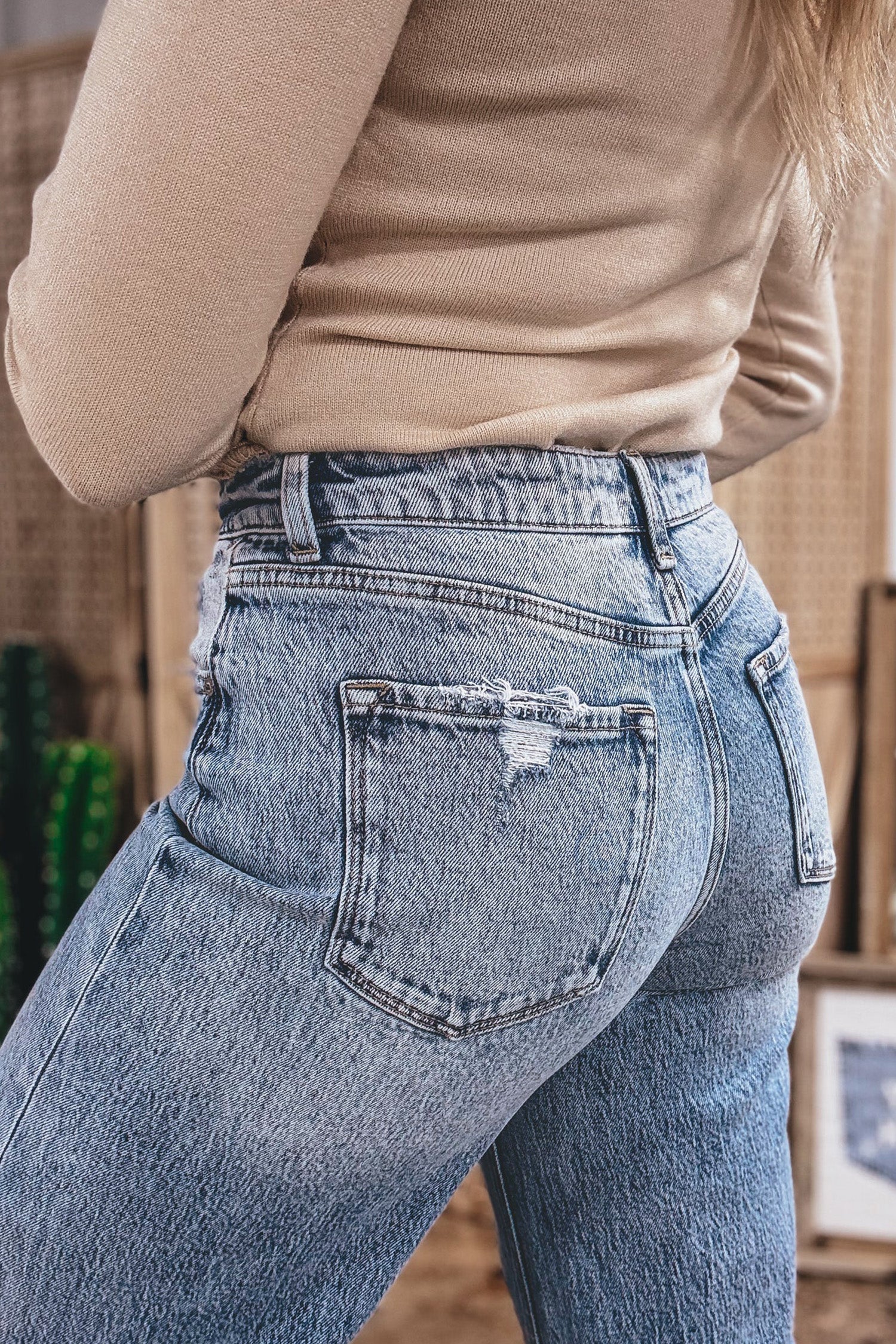 Ashleigh Blue Cuffed Straight Loose Jeans