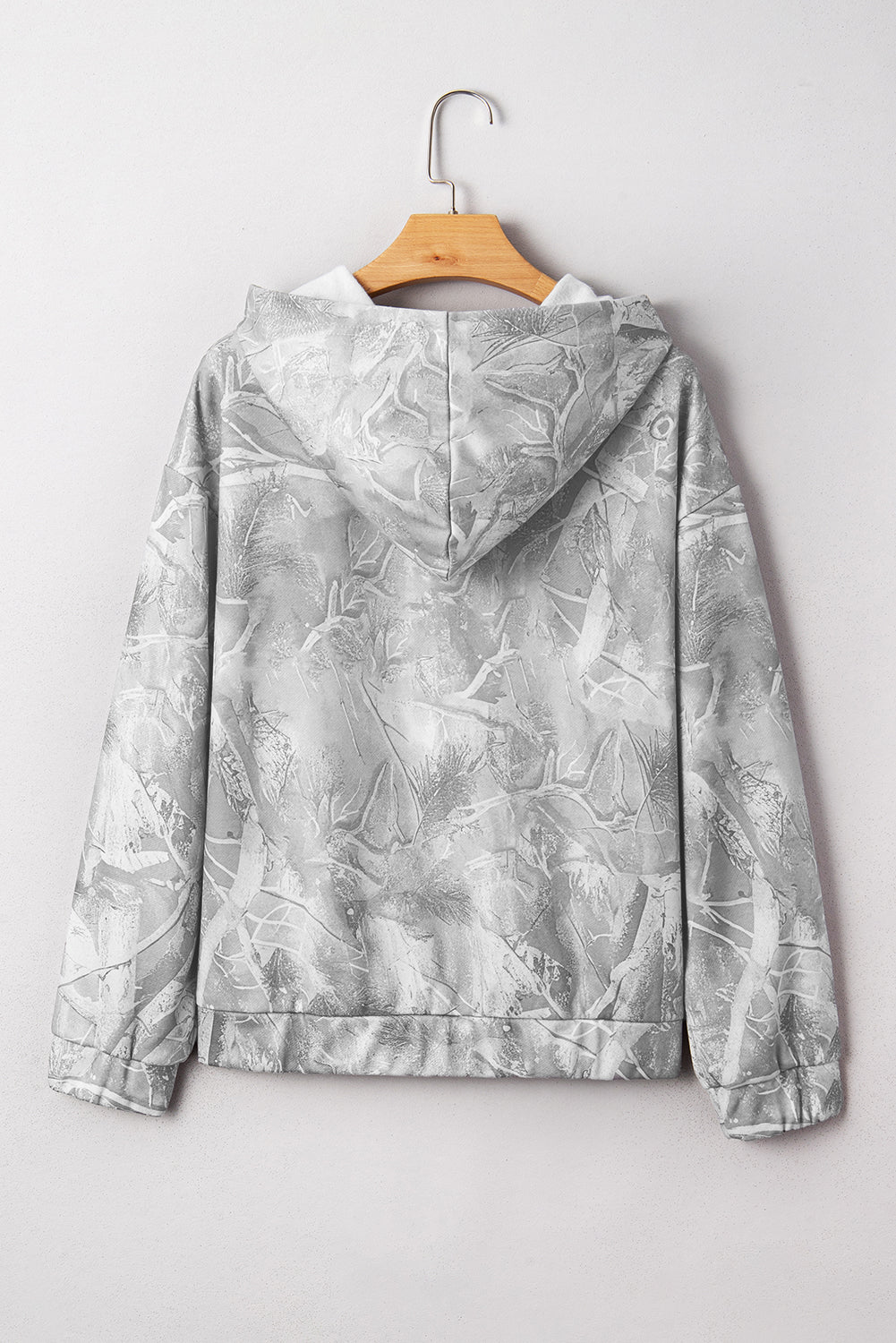 Camouflage Woodland Print Oversized Sporty Hoodie
