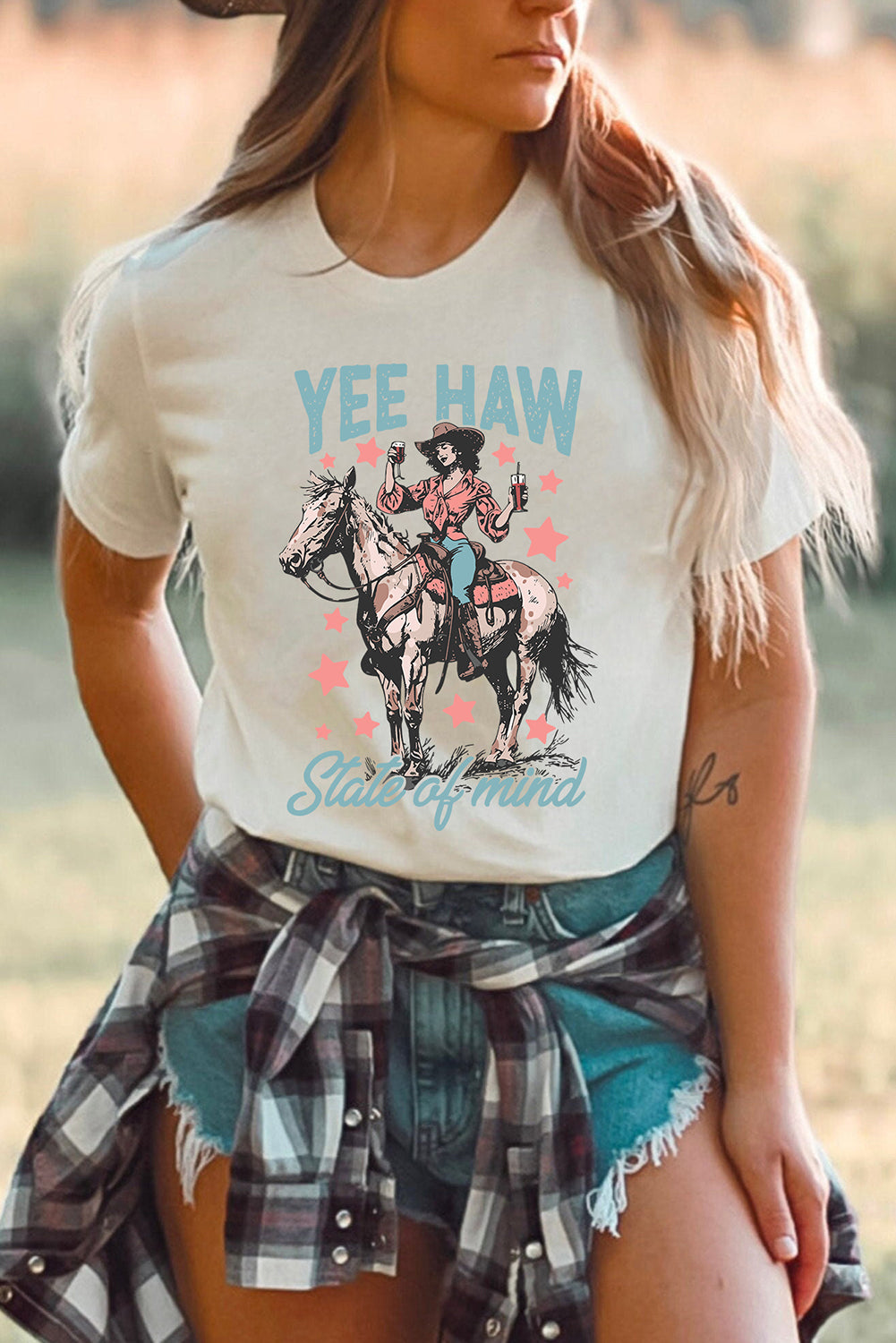 YEE HAW State of mind Graphic Western Fashion Tee