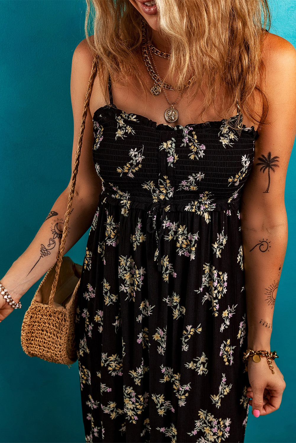 Floral Spaghetti Strap Maxi Dress