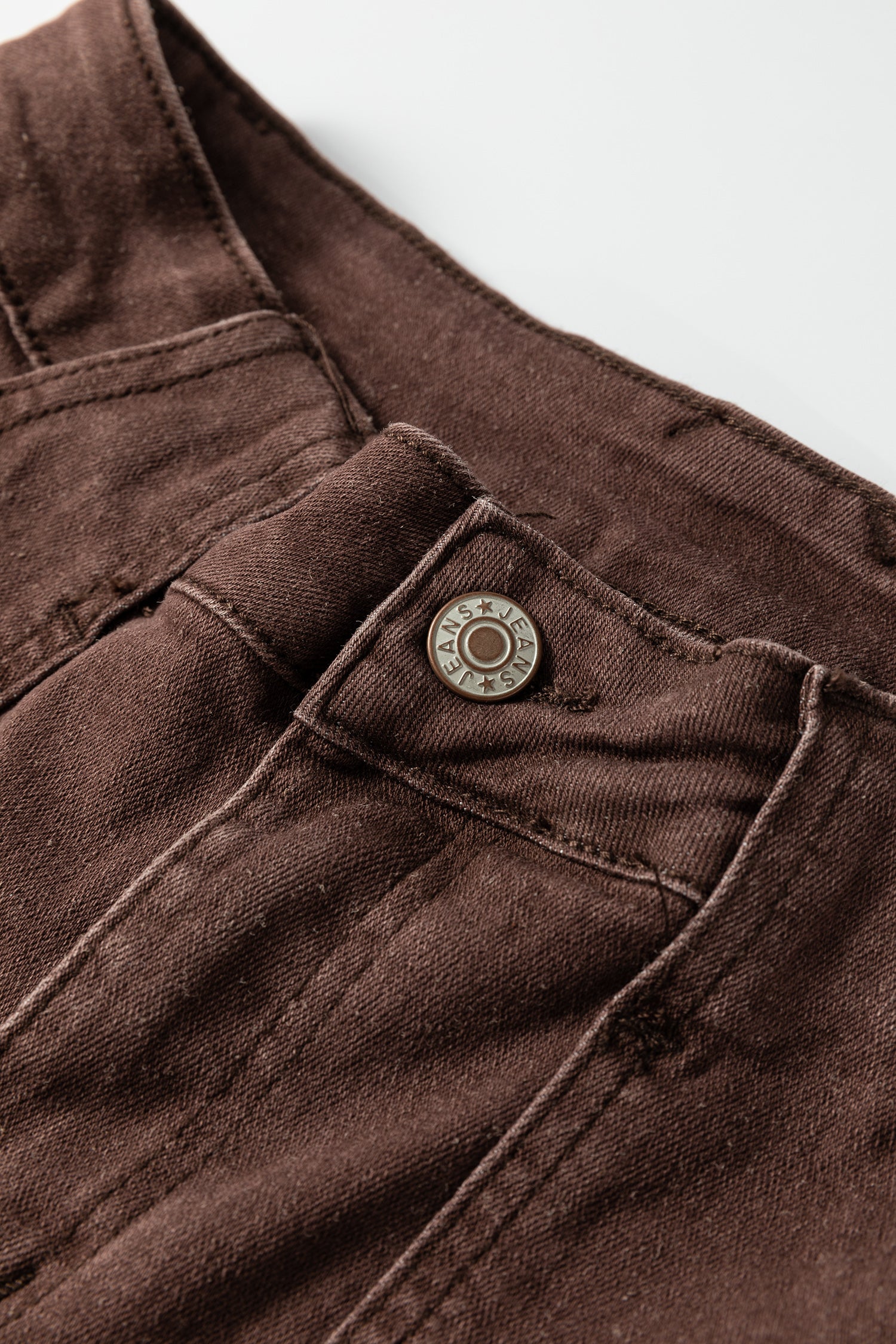 Dark Brown Retro Washed Loose Jeans