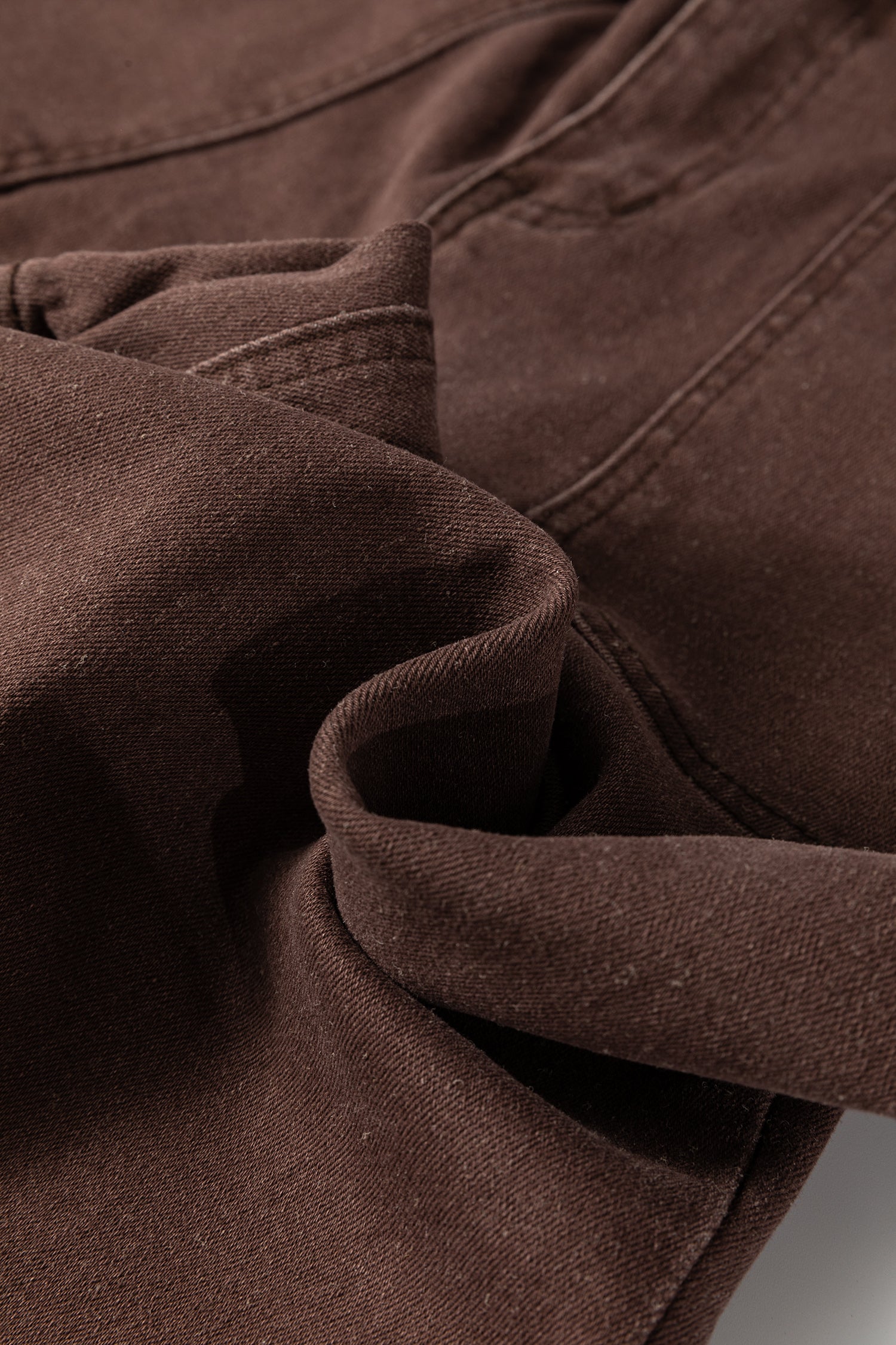Dark Brown Retro Washed Loose Jeans