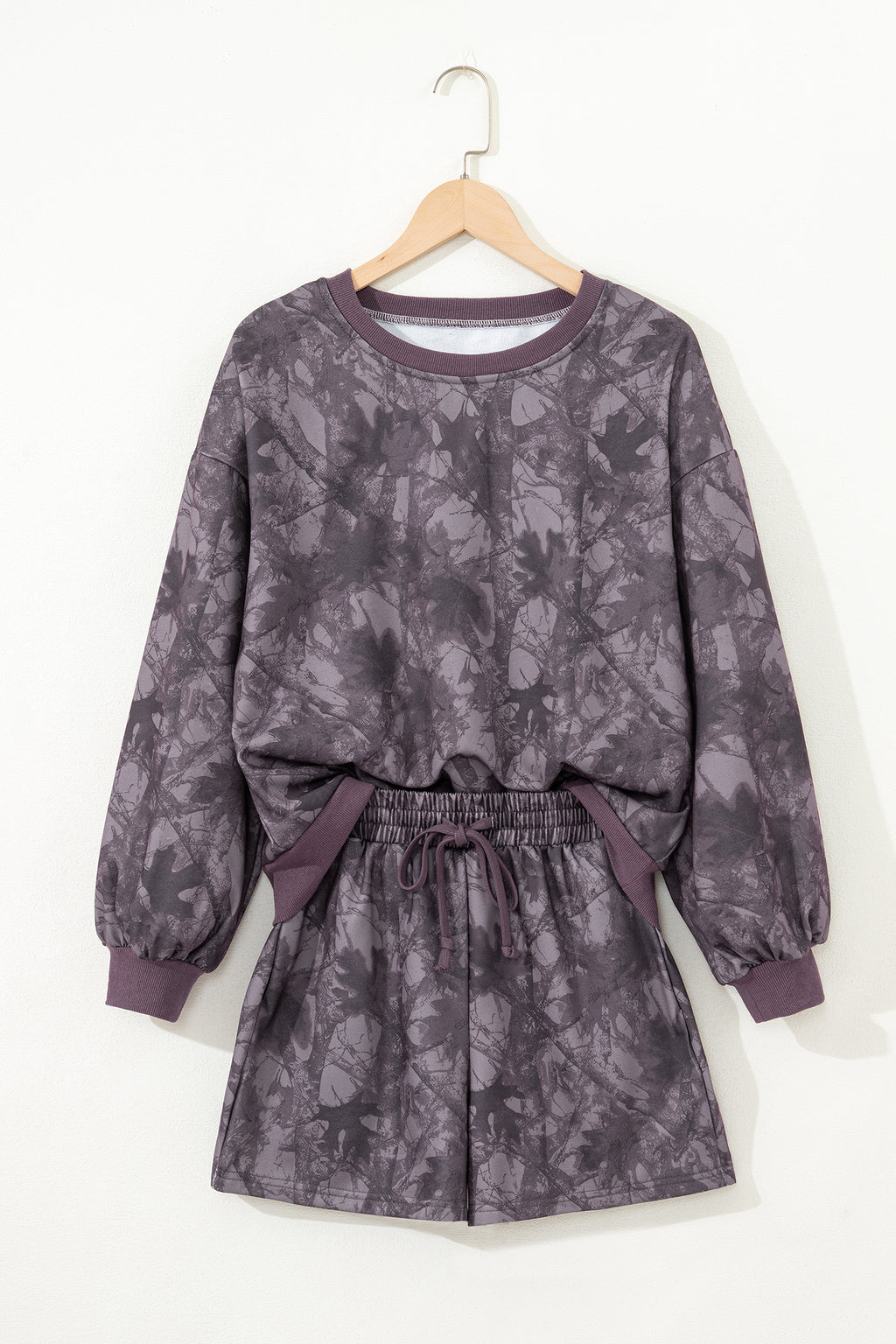 Woodland Camo Baggy Pullover & Shorts Set