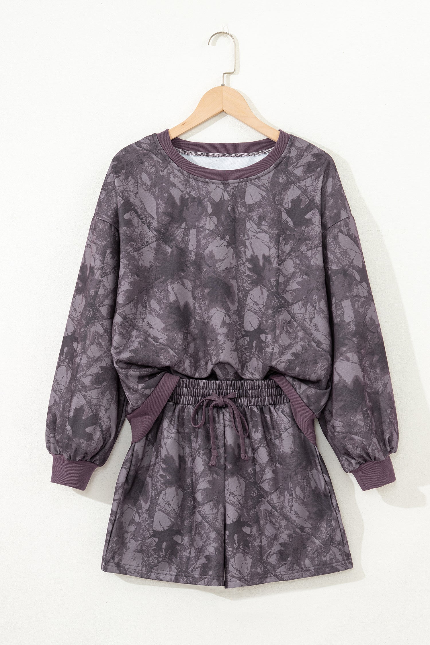 Woodland Camo Baggy Pullover & Shorts Set