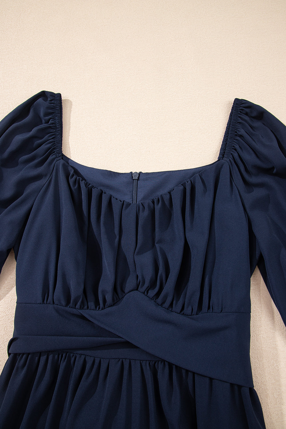 Blue Ruffled High Waist Mini Dress