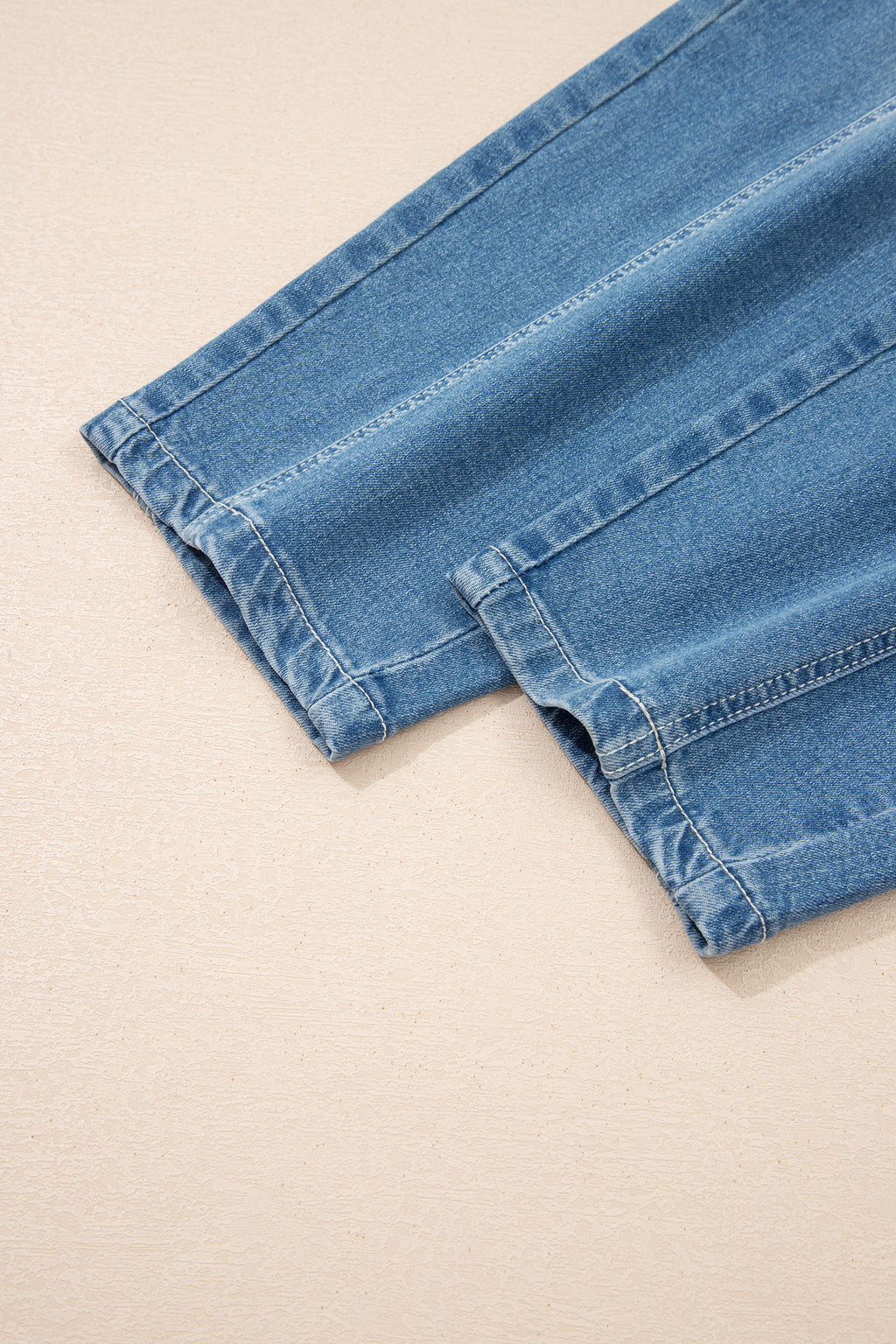 Medium Wash Cuffed Barrel Jeans