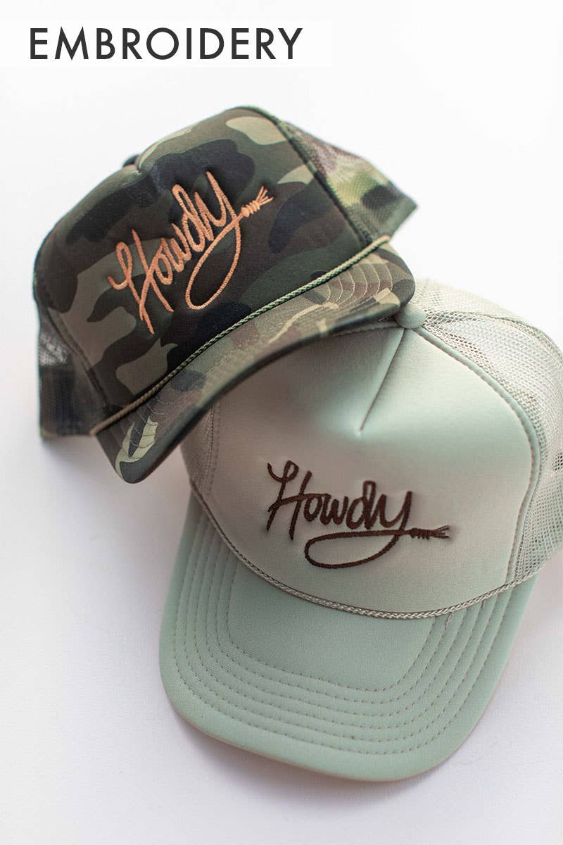 Embroidery Howdy Rope Hat Cap