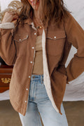 Cinnamon Fleece Lined Corduroy Jacket