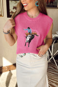 Western Cowboy Sleeveless Sweater