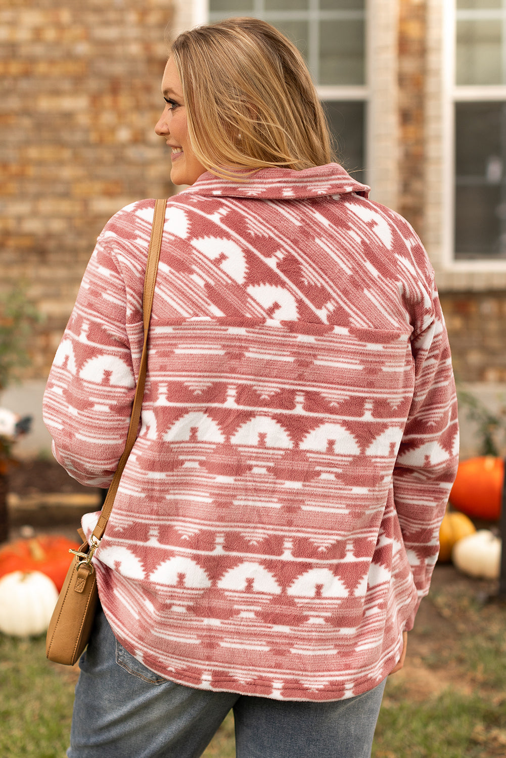 Pink Aztec Print Chest Pocket Shacket