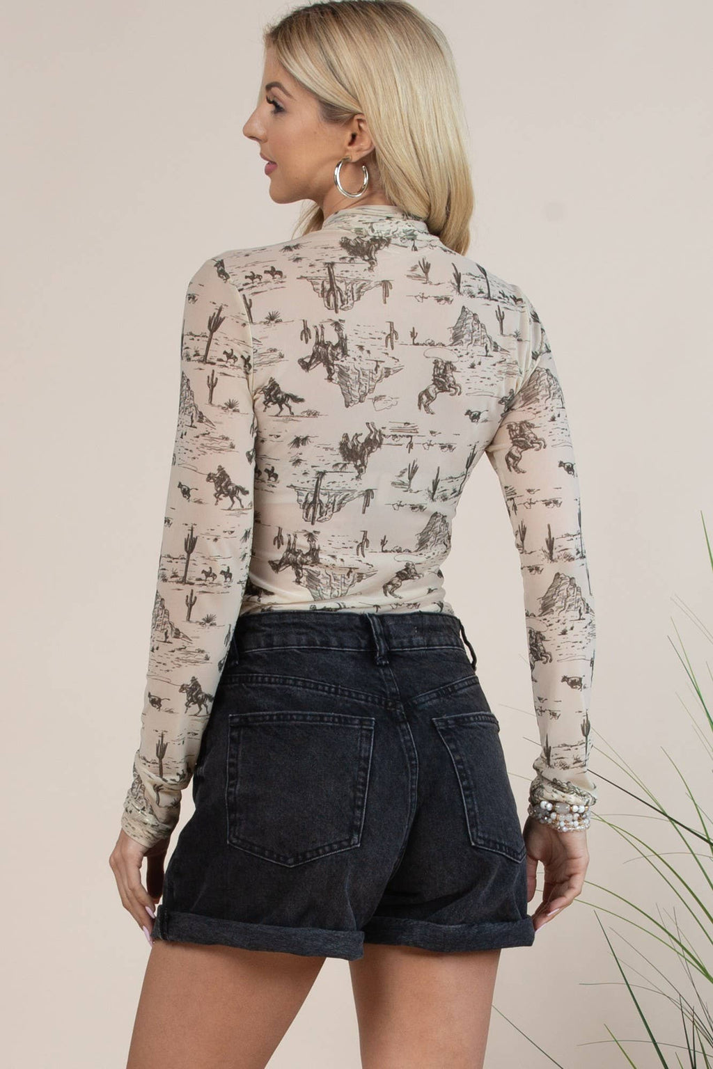 Western Cowboy Print Bodysuit