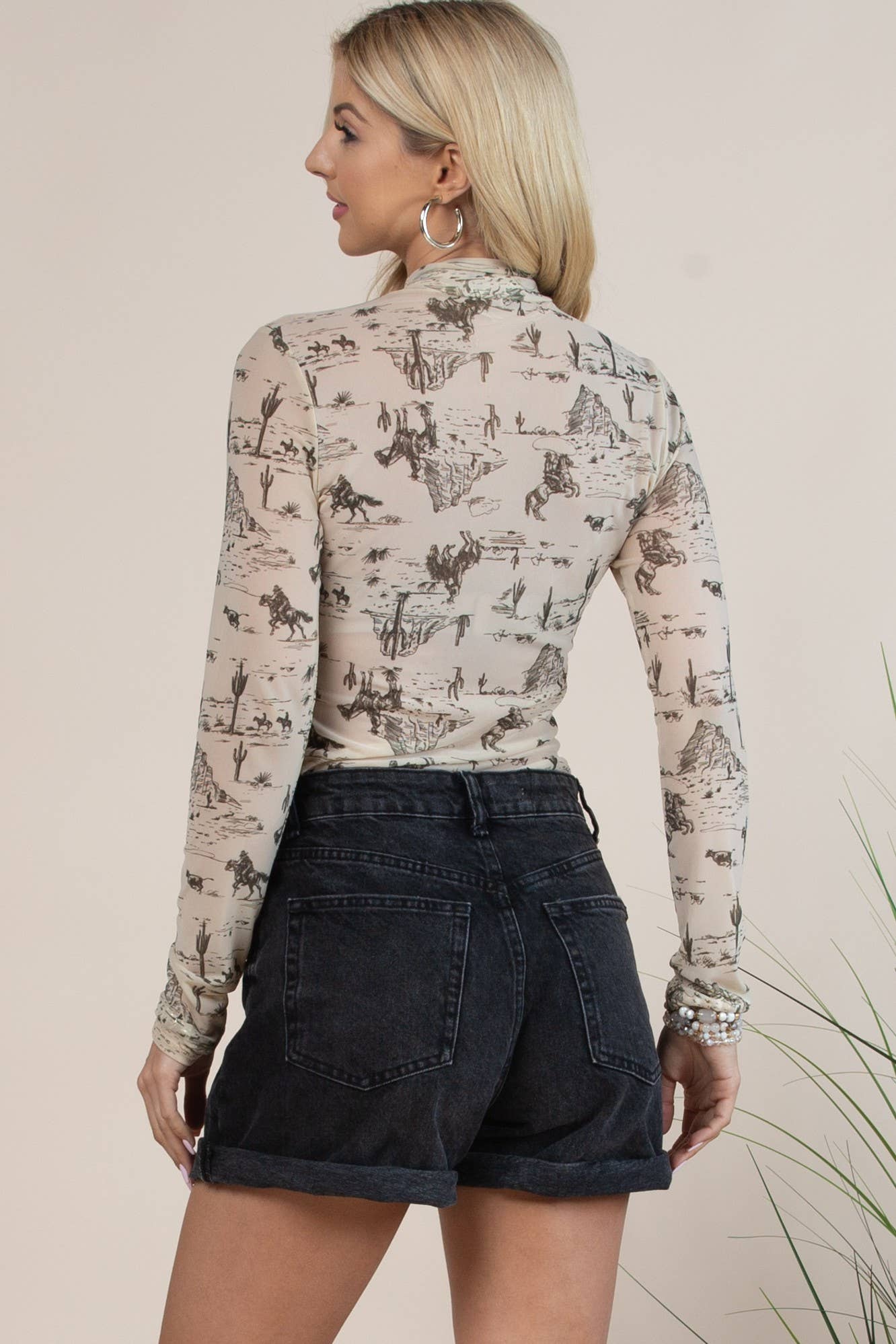 Western Cowboy Print Bodysuit