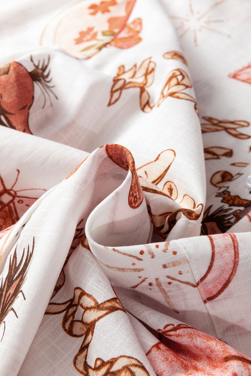 White Rodeo Cowgirl Print Button Up Shirt