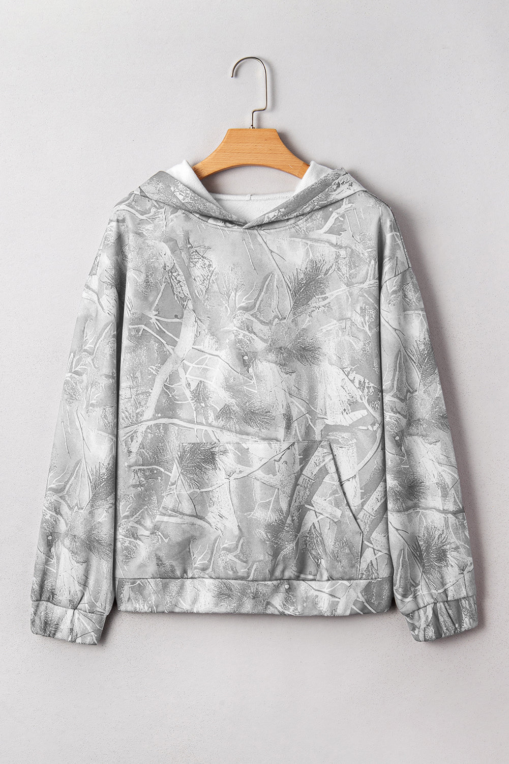 Camouflage Woodland Print Oversized Sporty Hoodie