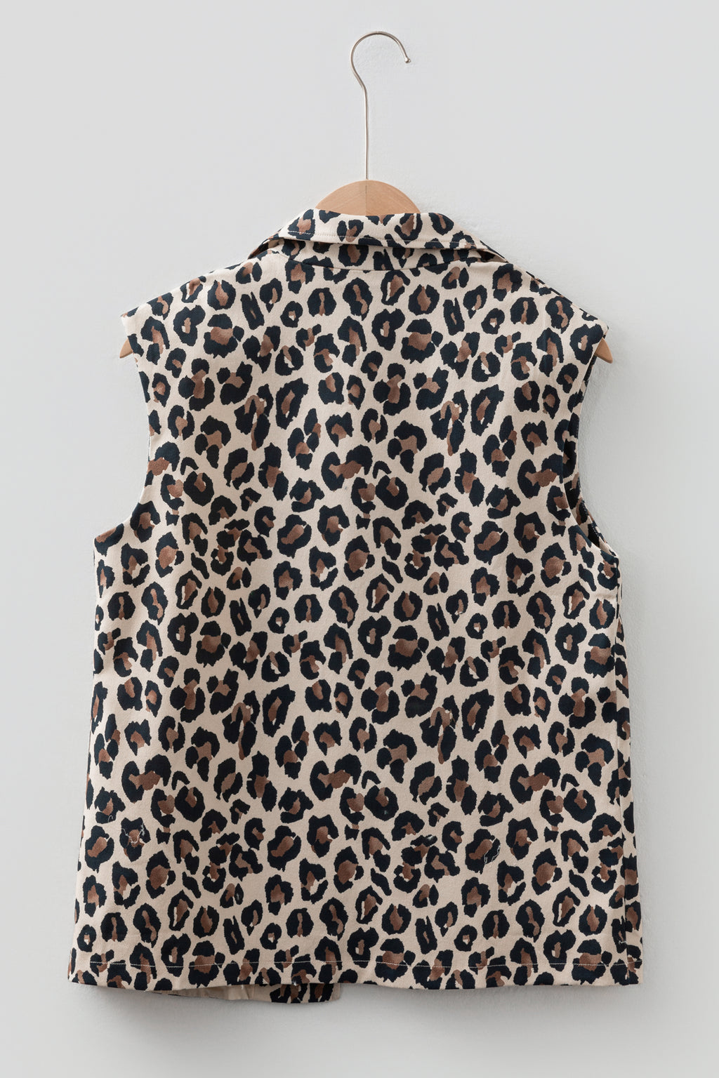 Brown Leopard Print Jacket Vest