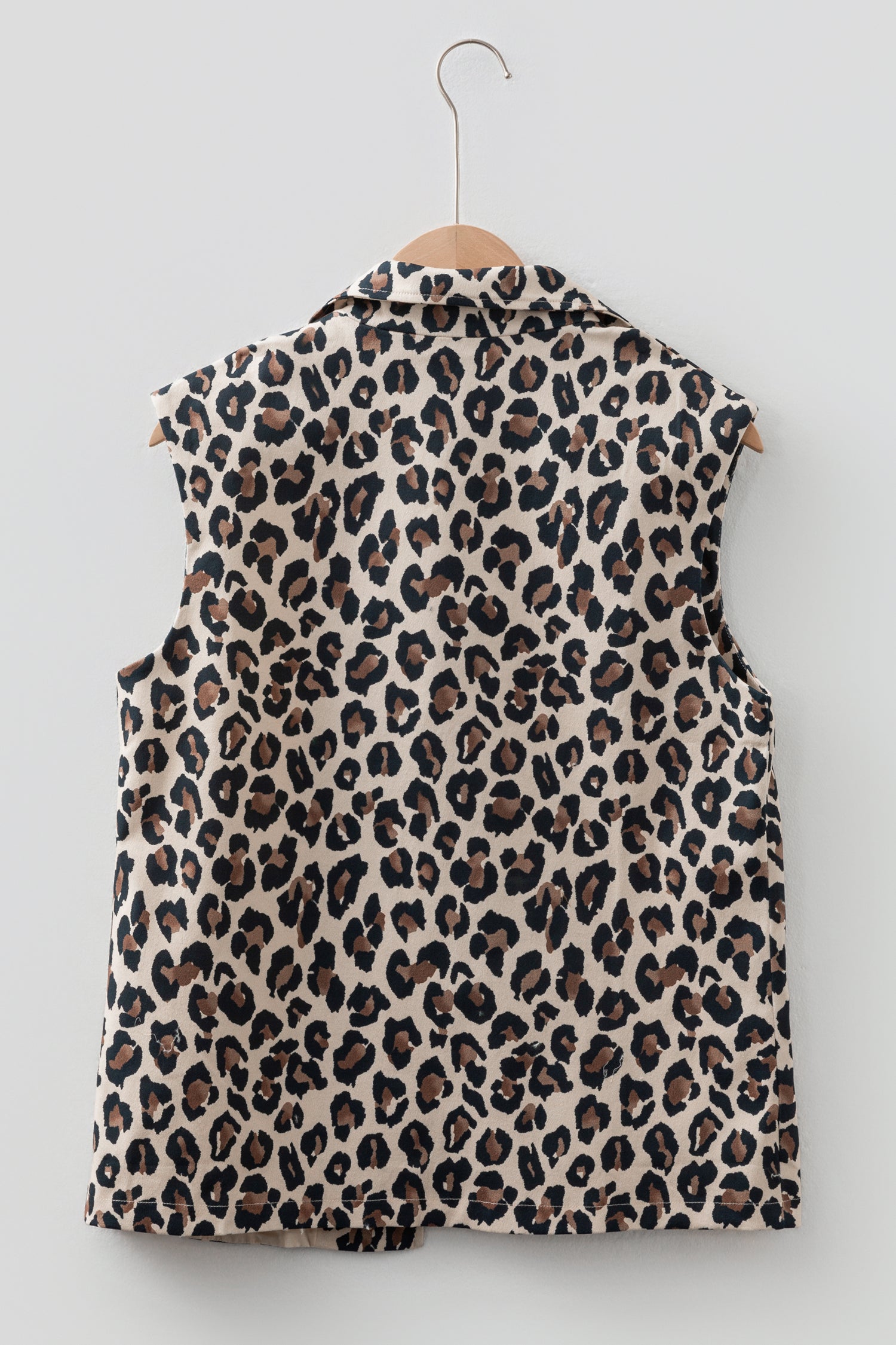 Brown Leopard Print Jacket Vest