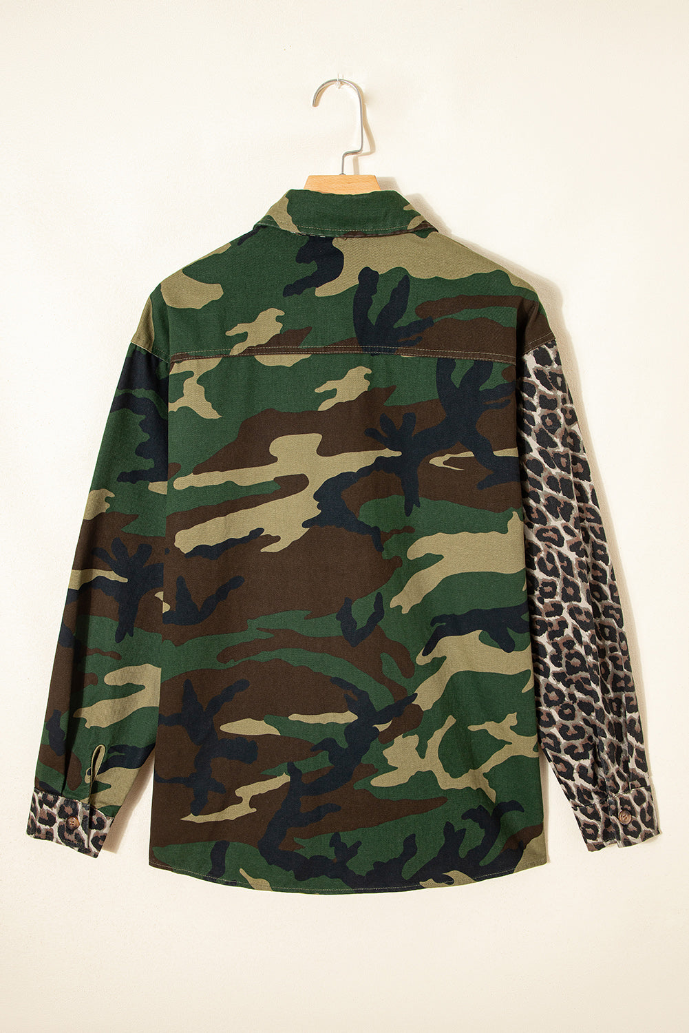 Leopard Camo Patchwork Oversize Shacket